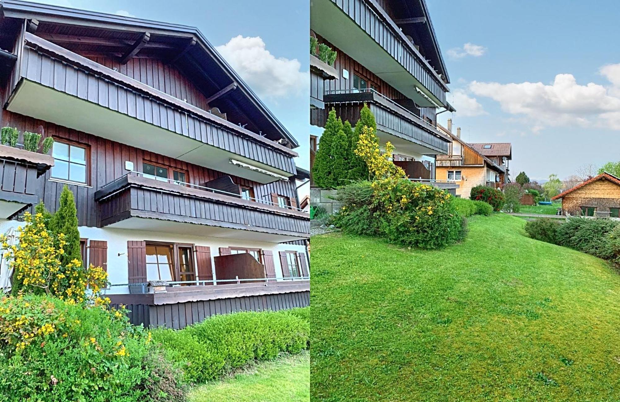 Lindners Hideaways - Bergnest Lodge - Bergblick Fewo 6 Pers Balkon Garten Hund Ski Unterkunft Luftkurort Oberreute Naehe Buchenegger Wasserfaelle Eistobel Bodensee المظهر الخارجي الصورة