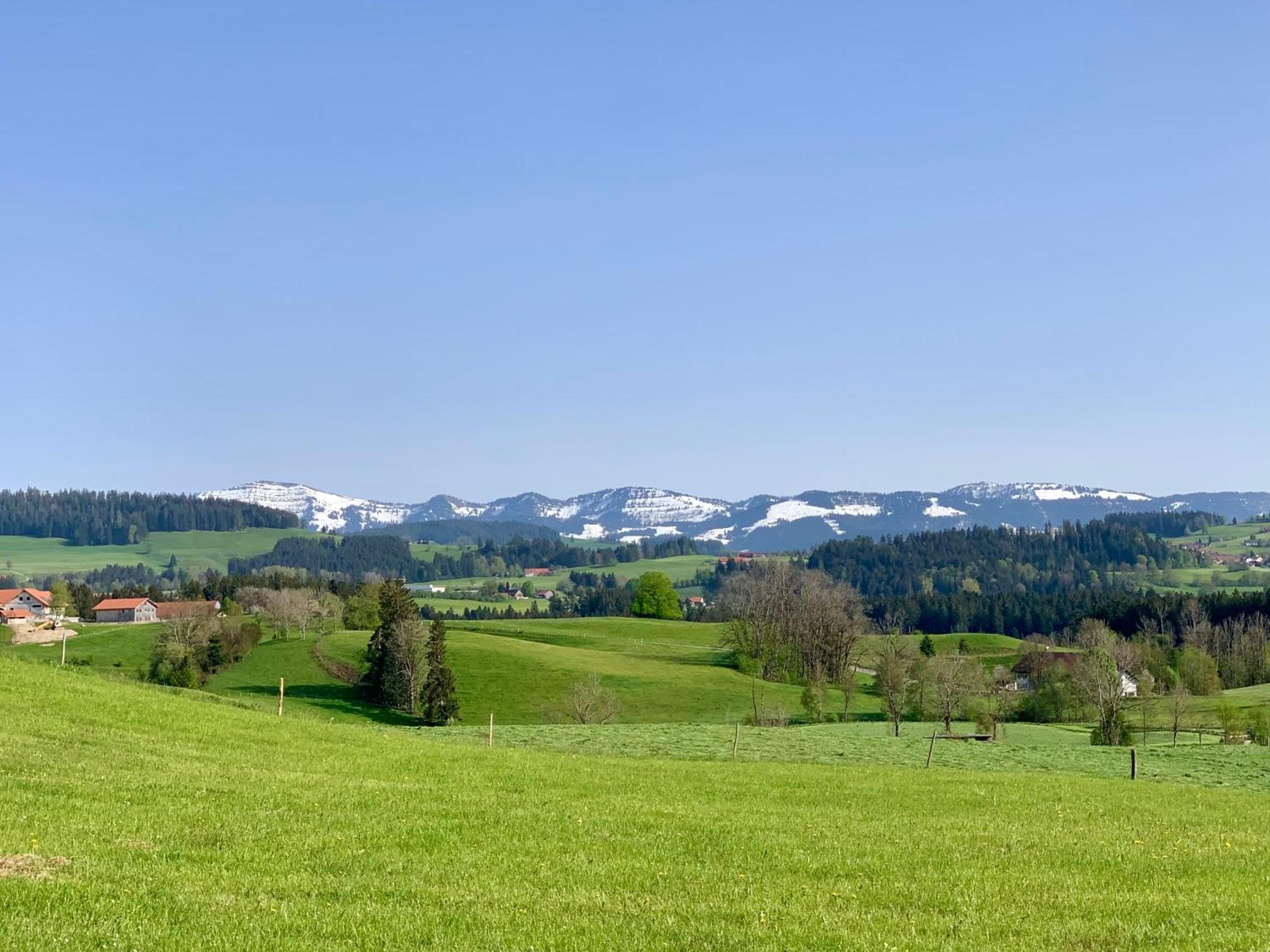Lindners Hideaways - Bergnest Lodge - Bergblick Fewo 6 Pers Balkon Garten Hund Ski Unterkunft Luftkurort Oberreute Naehe Buchenegger Wasserfaelle Eistobel Bodensee المظهر الخارجي الصورة
